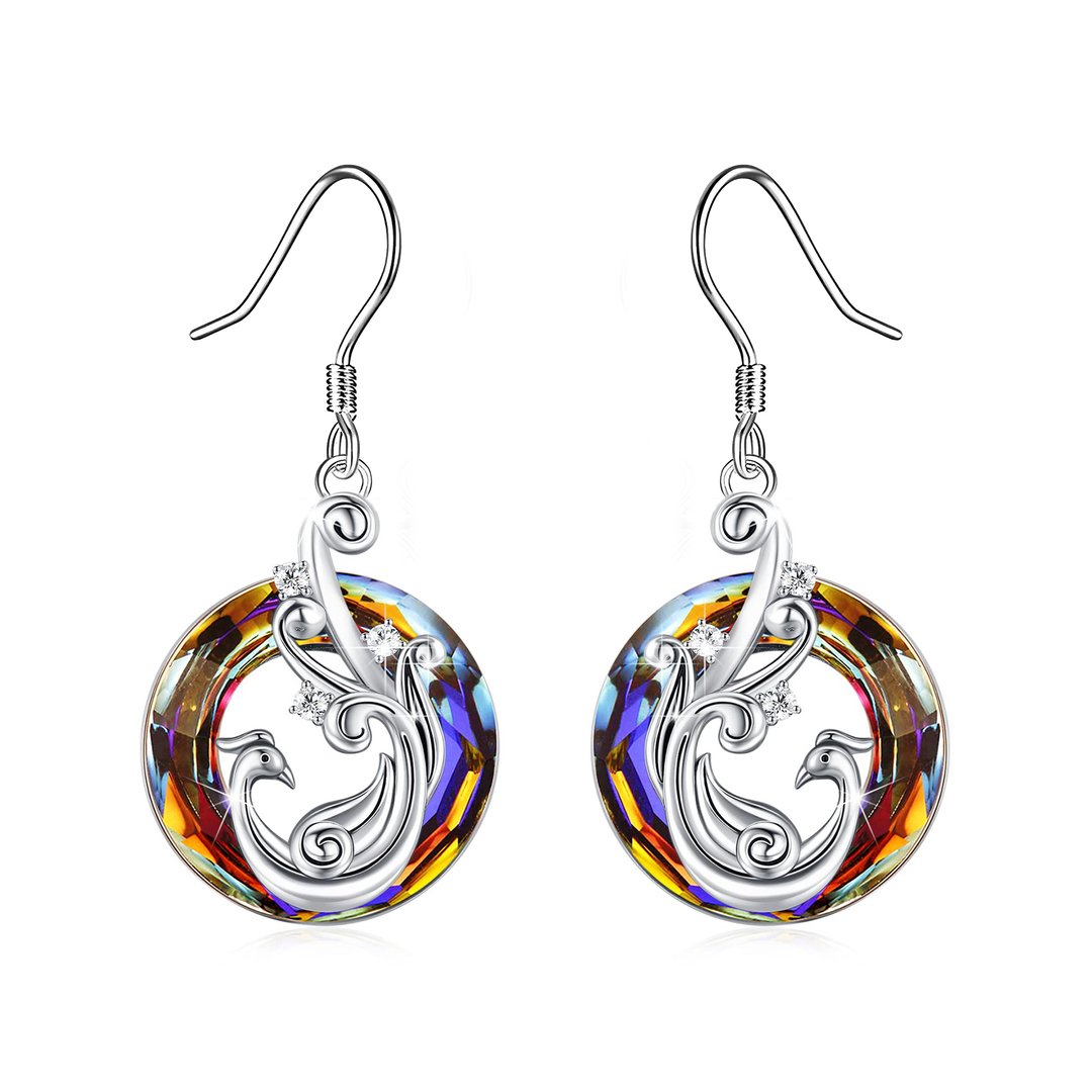 For Self - I Survived Because The Fire Inside Me Burns Brighter Than The Fire Around Me Colorful Crystal Phoenix Necklace-belovejewel.com