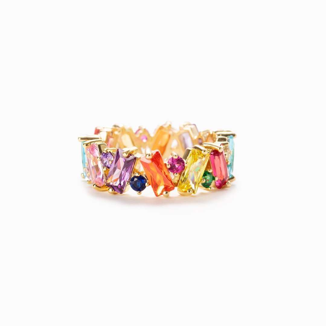 Stepping Stones Rainbow Ring Band-belovejewel.com