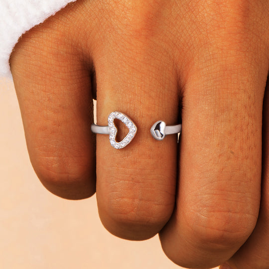 "THE LOVE BETWEEN A GRANDMOTHER AND GRANDDAUGHTER IS FOREVER" S925 STERLING SILVER FREE ADJUSTABLE RING-belovejewel.com