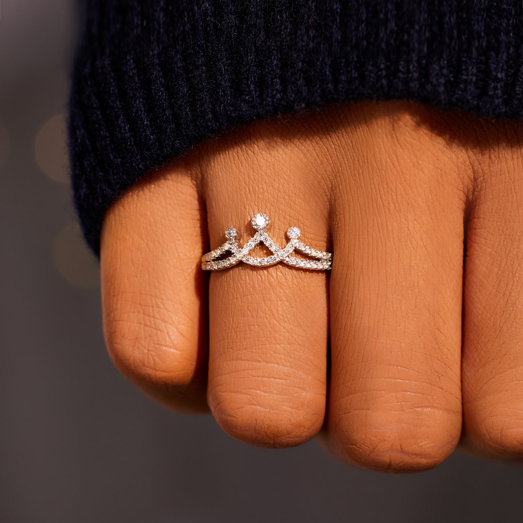 Queen Minimalist Crown Ring-belovejewel.com