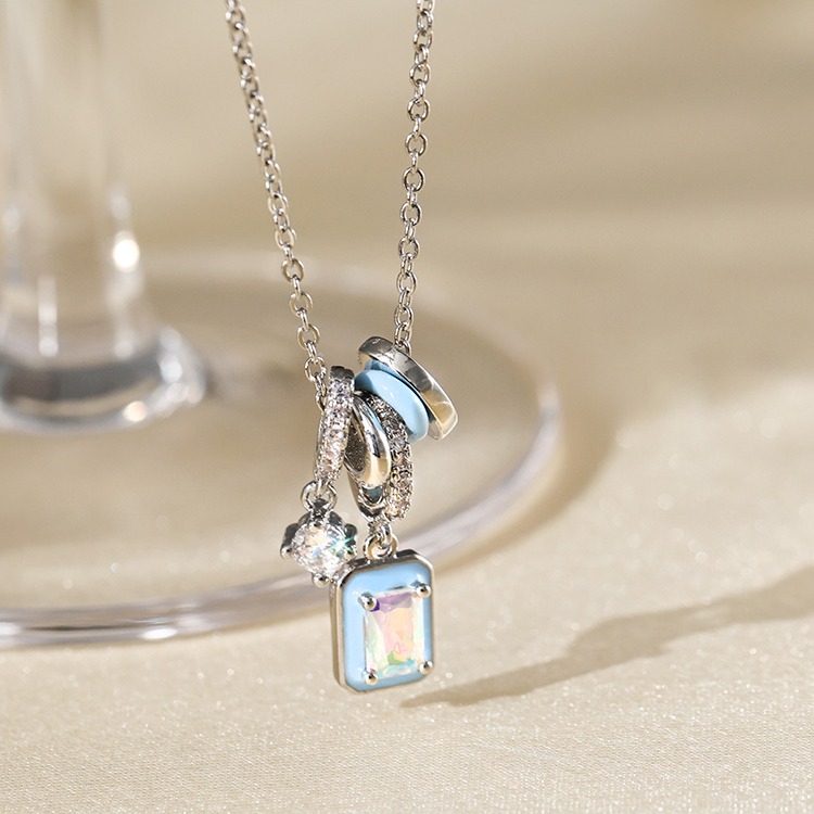 Crystal Aurora Rock Candy Necklace-belovejewel.com