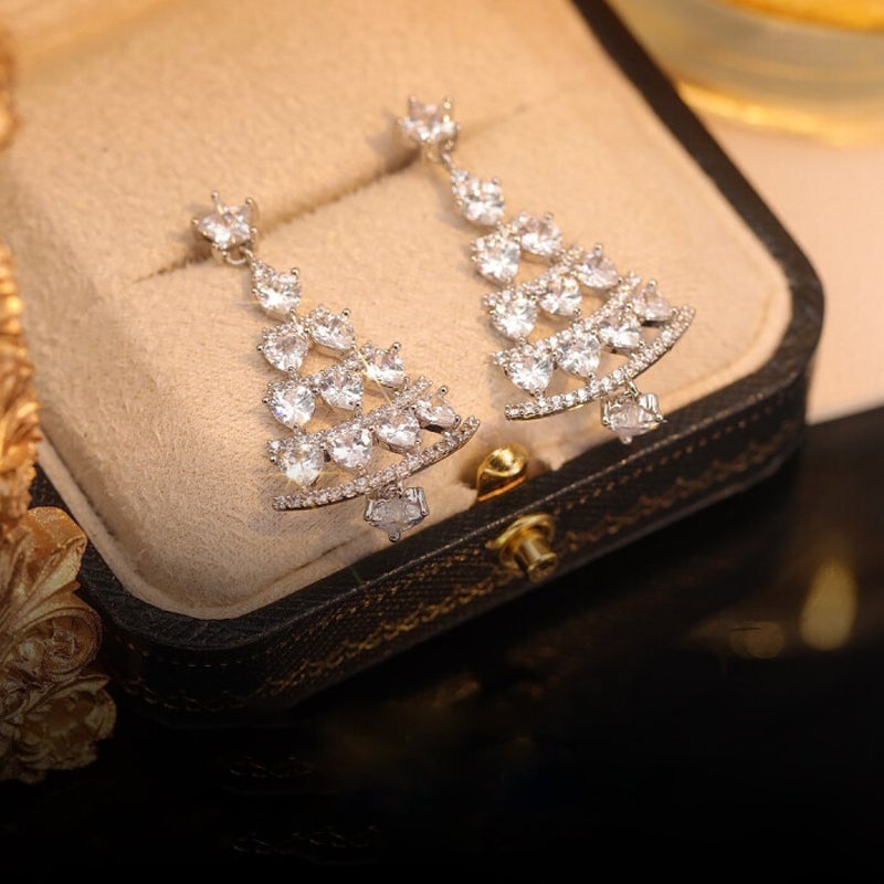 Christmas Tree Stud Earrings-belovejewel.com