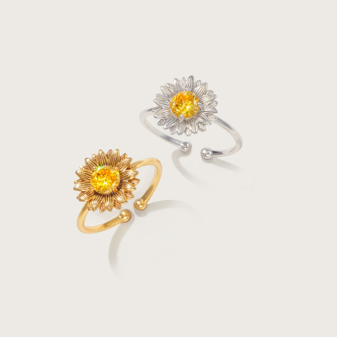I Would Change The World For My Granddaughter Sunflower Ring-belovejewel.com