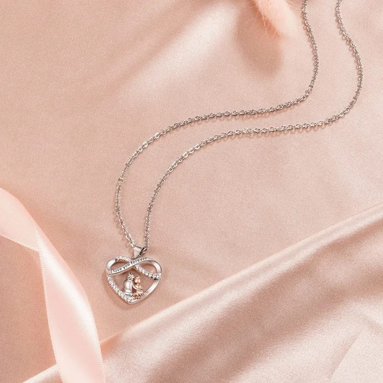 🌊Summer Hot Sale✨For Granddaughter - I Love You Forever Heart Necklace-belovejewel.com