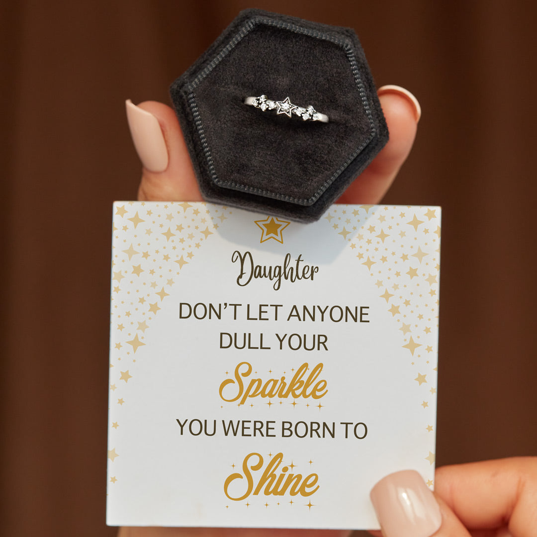Daughter You Were Born To Shine Stars Ring-belovejewel.com