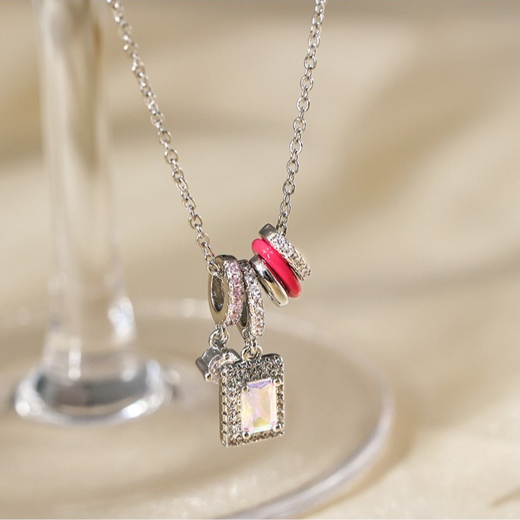 Crystal Aurora Rock Candy Necklace-belovejewel.com