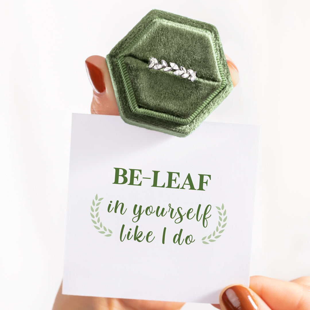 Be-Leaf In Yourself Leaf Branch Ring-belovejewel.com