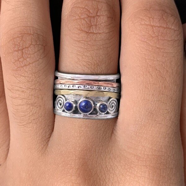 Bohemian Sapphire Meditation Ring-belovejewel.com