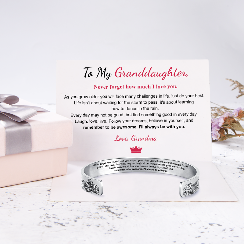 To My Granddaughter, I Will Always Be With You Bracelet-belovejewel.com