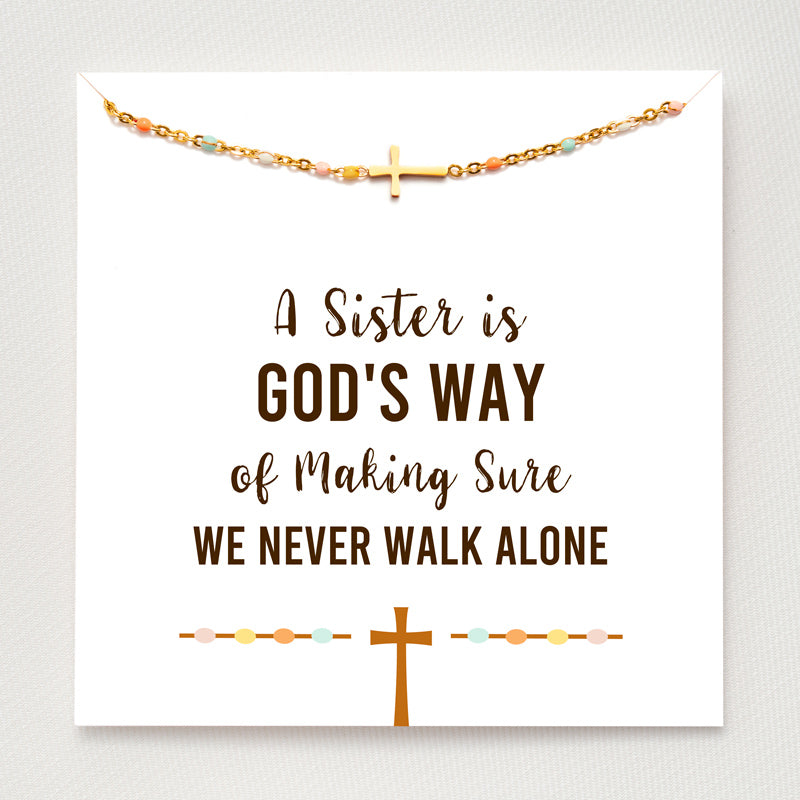 Cross Bracelet Gold / Silver - We Never Walk Alone