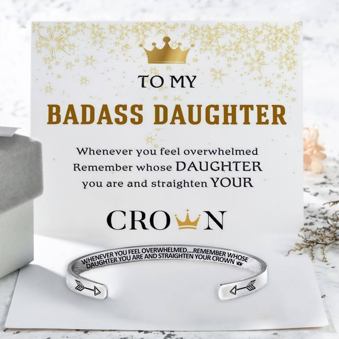 🌊Summer Hot Sale✨For Daughter - Whenever You Feel Overwhelmed...Crown Bracelet-belovejewel.com