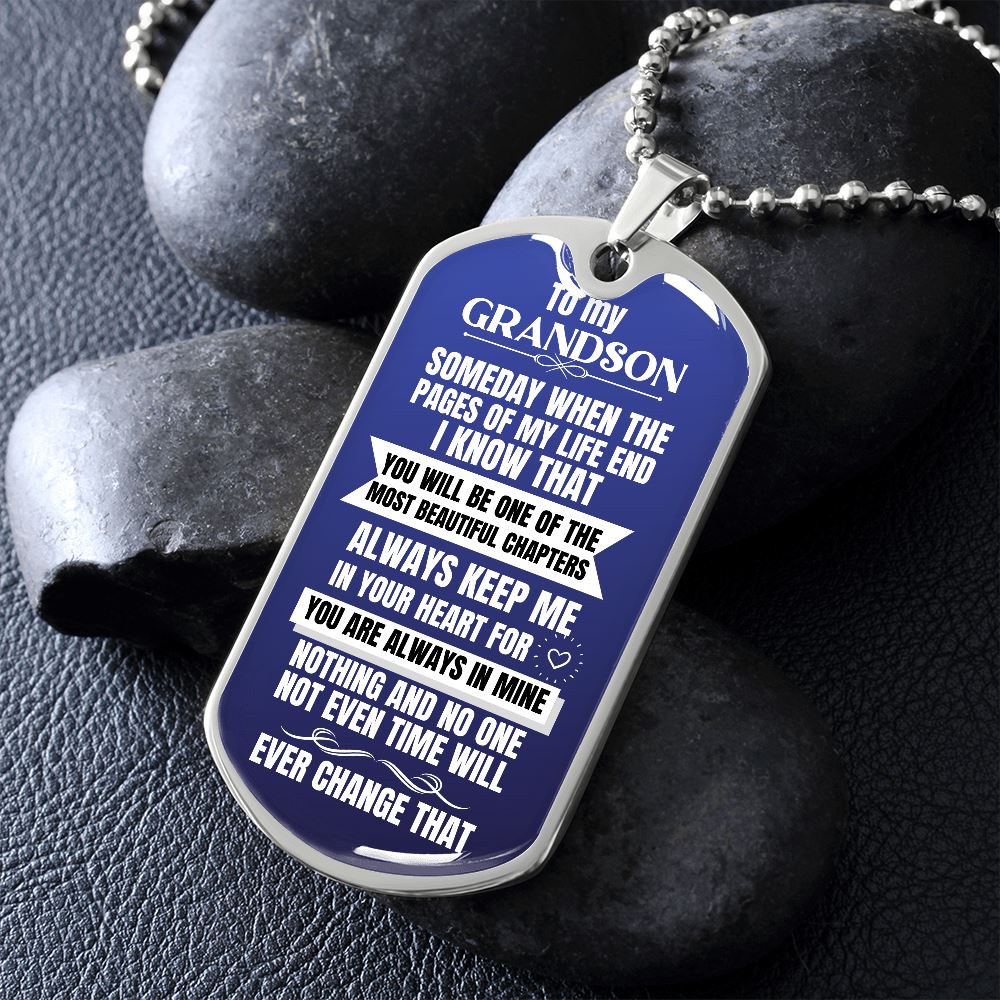 To my Grandson Necklace - Someday When The Pages of My Life End-belovejewel.com