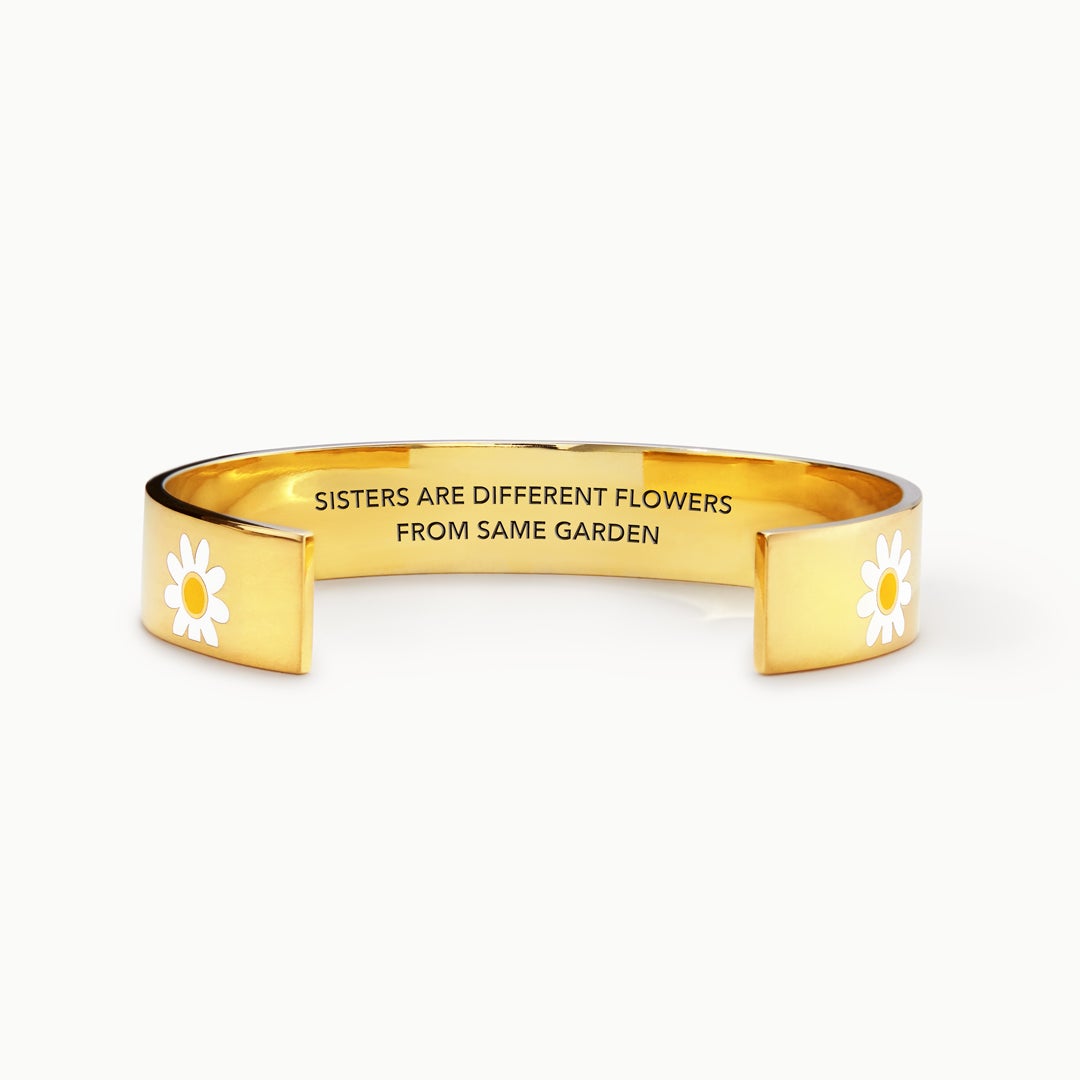 Sisters Are Different Flowers From Same Garden Daisy Bangle-belovejewel.com
