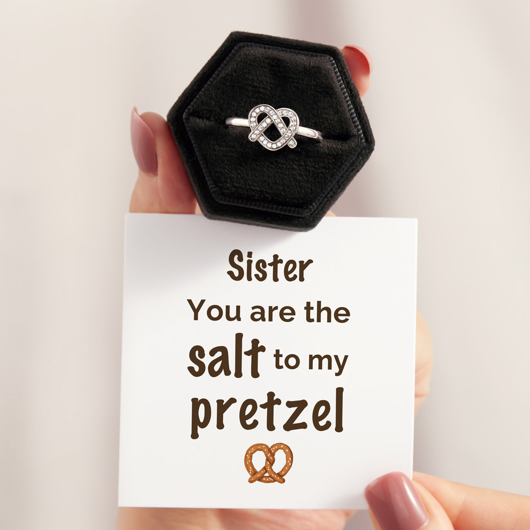 Sister Pretzel Heart Ring-belovejewel.com