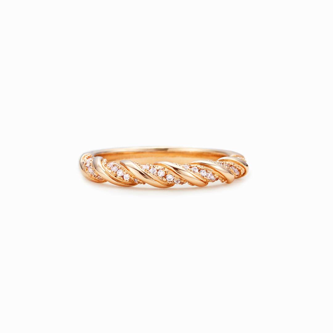 Through All The Twists And Turns Twisted Gold Ring S925-belovejewel.com