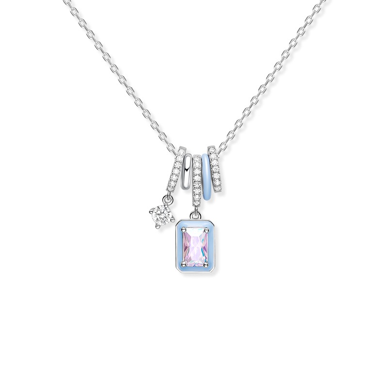 Crystal Aurora Rock Candy Necklace-belovejewel.com