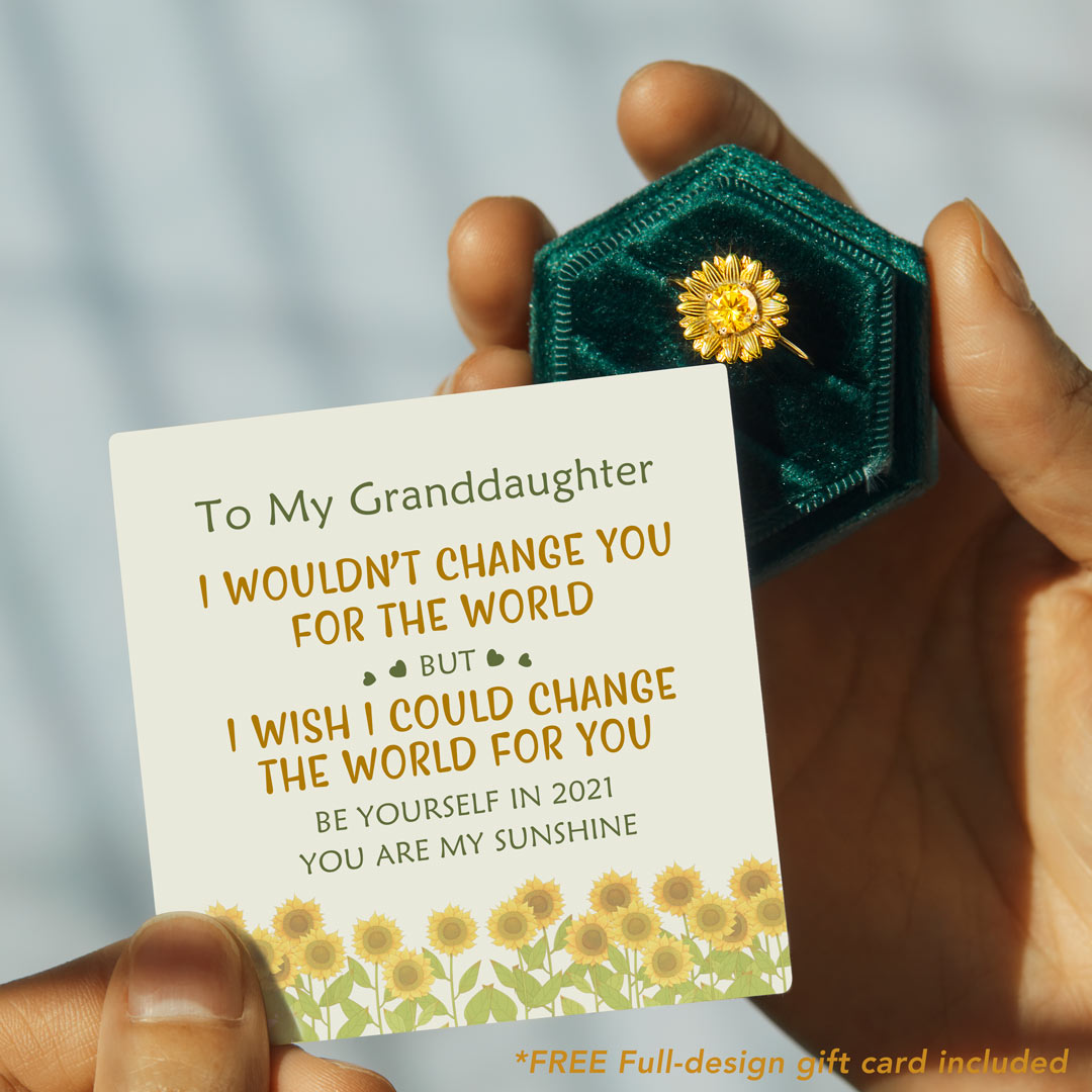 I Would Change The World For My Granddaughter Sunflower Ring-belovejewel.com