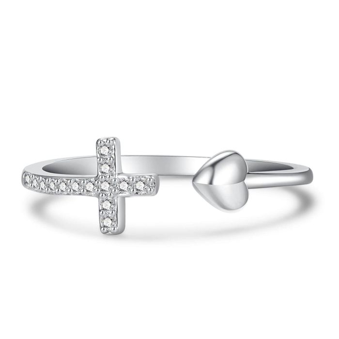 To My Daughter Pray Through It Heart And Cross Ring-belovejewel.com