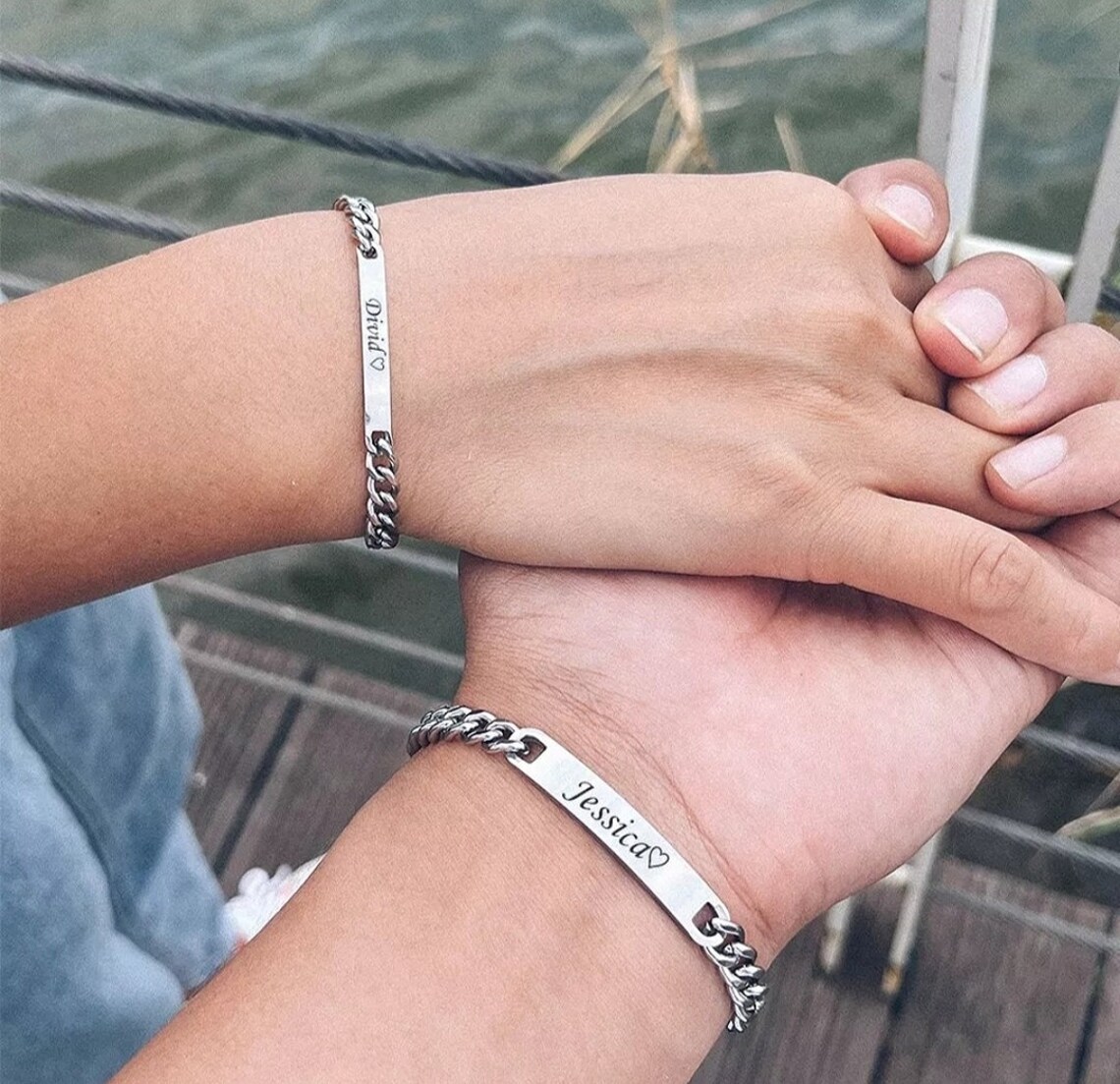 Couples Engraved Bracelet Set-belovejewel.com