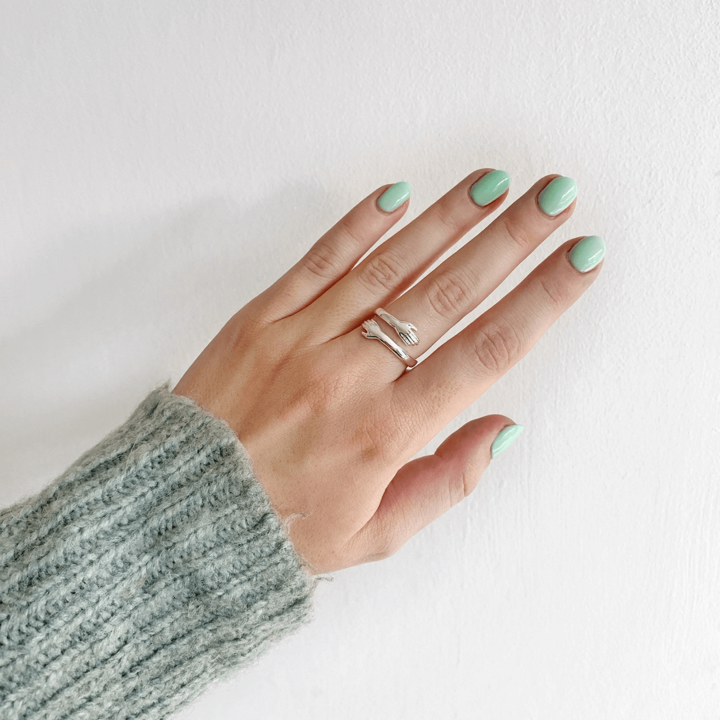 Sterling Silver Hug Ring-belovejewel.com