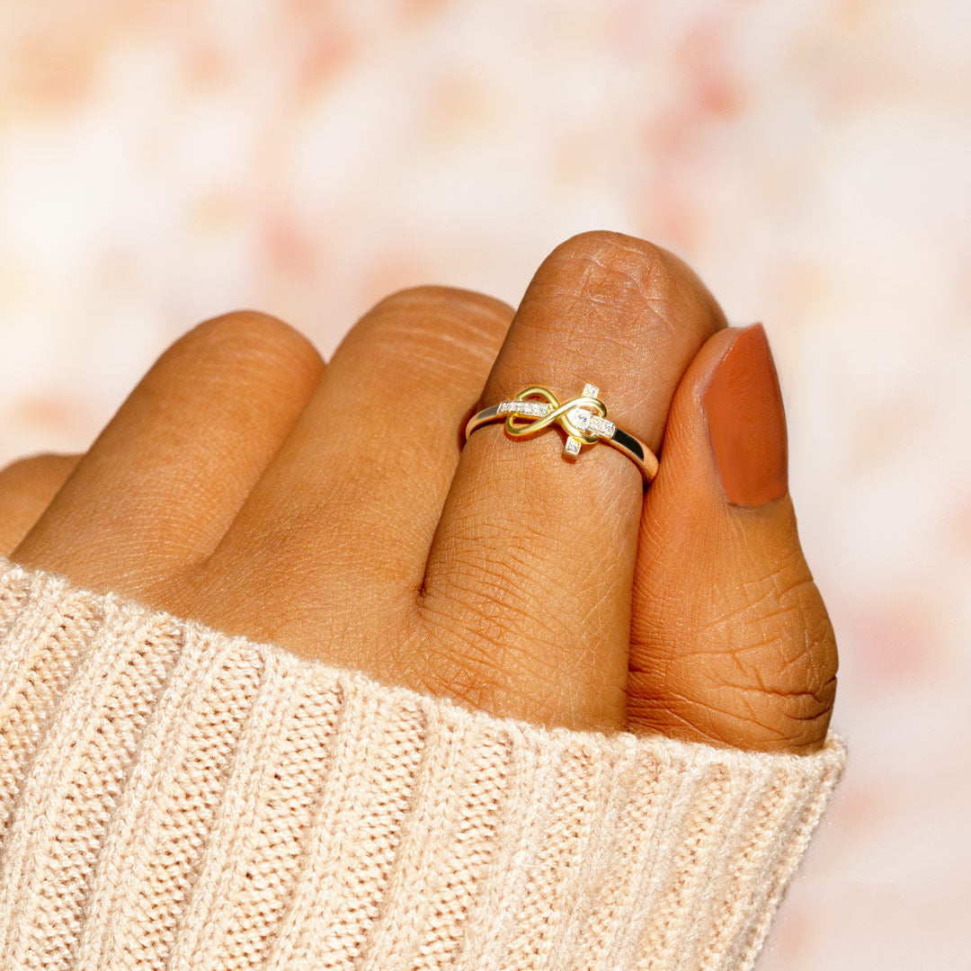 Remember Who You Are Infinity Cross Ring-belovejewel.com