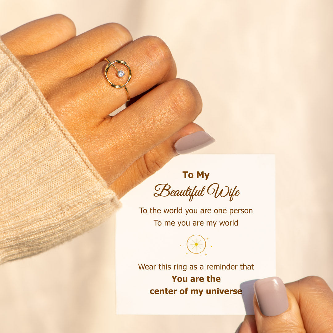 To My Wife My Universe Central Star Ring-belovejewel.com