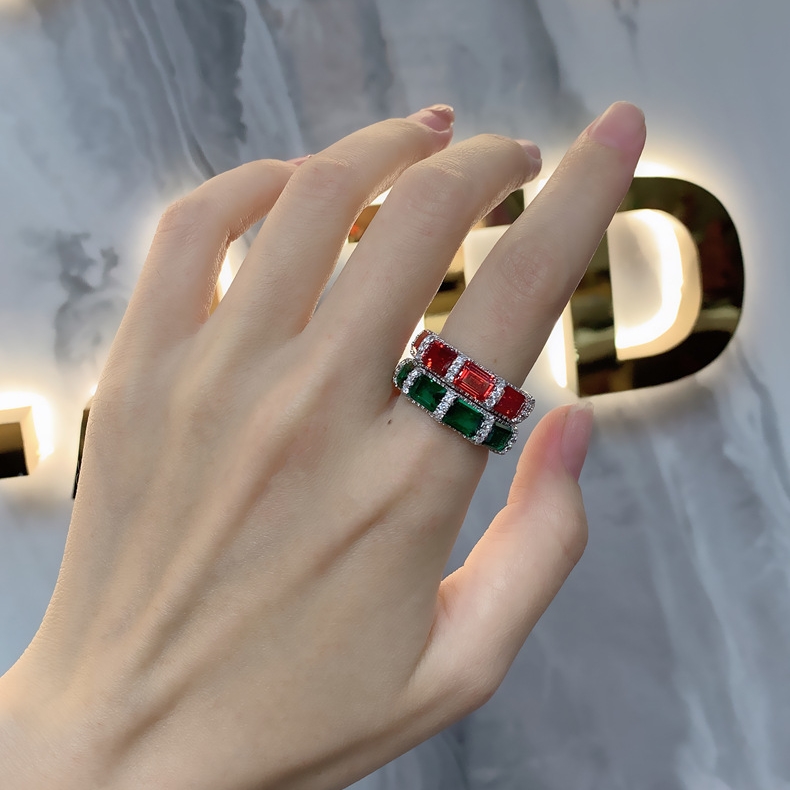 Vintage Emerald 925 Sterling Silver Eternity Band Ring-belovejewel.com