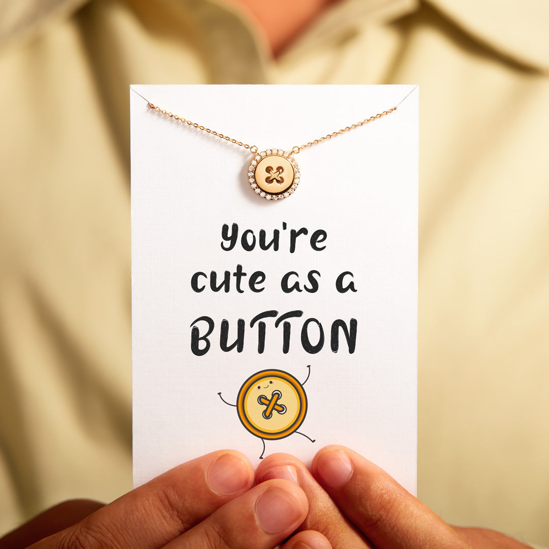 You Are Cute As A Button Necklace-belovejewel.com