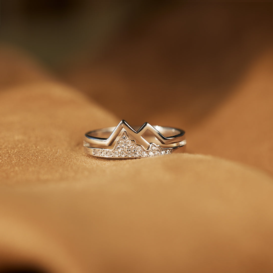 Daughter Faith Moves Mountains Pavé Mountain Ring-belovejewel.com