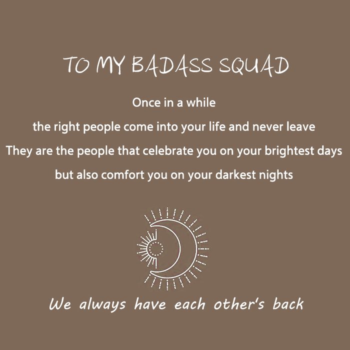 To My Badass Squad Necklace - We always have each other's back👩‍❤️‍👩-belovejewel.com