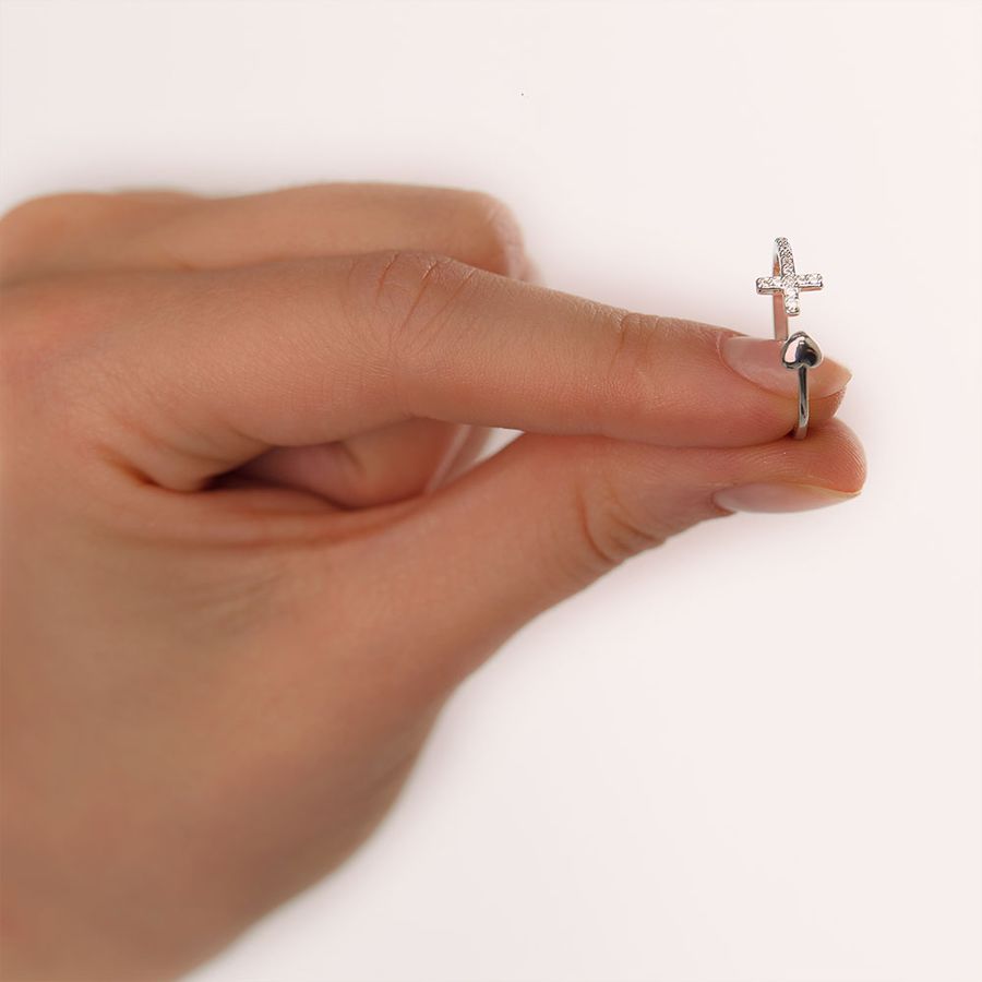 To My Daughter Pray Through It Heart And Cross Ring-belovejewel.com