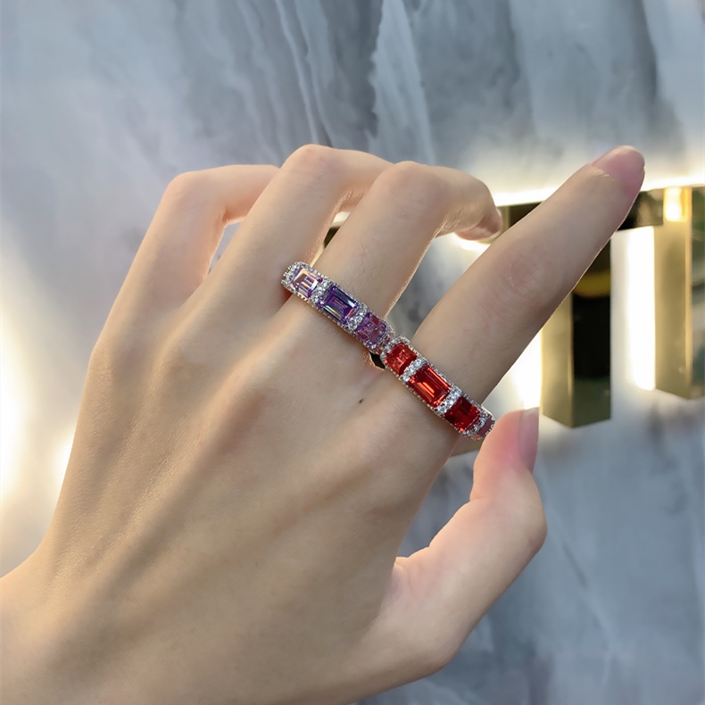 Vintage Emerald 925 Sterling Silver Eternity Band Ring-belovejewel.com