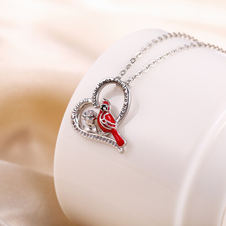 Cardinal Heart Pendant Necklace🎁The Best Gifts For Your Loved Ones💕-belovejewel.com