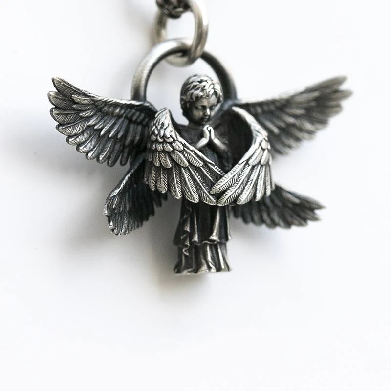 Seraph Angel Pendant Necklace Angel Wings Amulet-belovejewel.com
