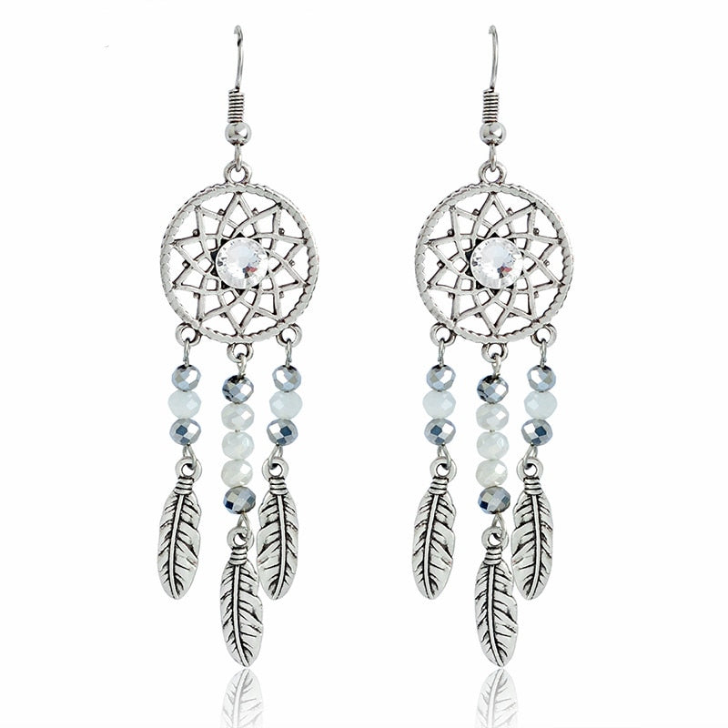Dreamcatcher Crystal Earrings-belovejewel.com