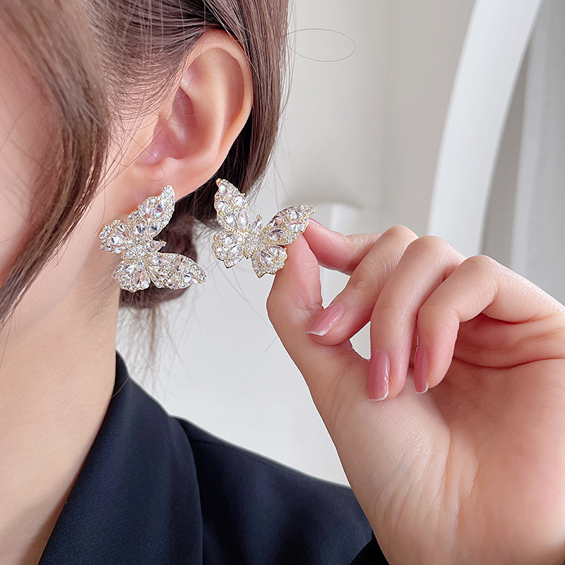 💐MOTHER'S DAY PRE-SALE💝- French Style Butterfly Earrings With Diamonds-belovejewel.com
