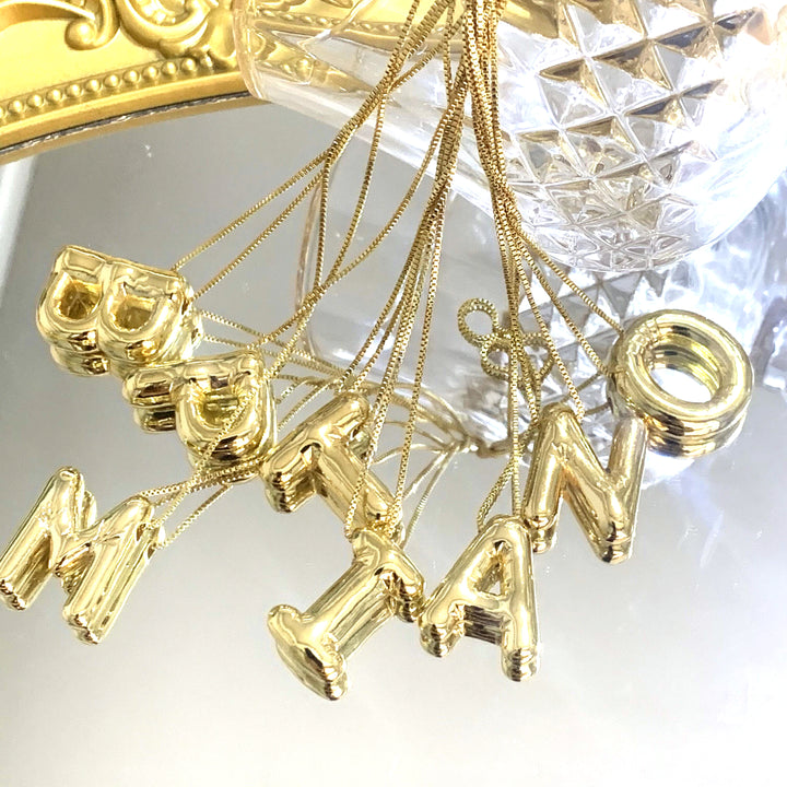 Balloon Alphabet Pendant '18k Gold Plated'-belovejewel.com
