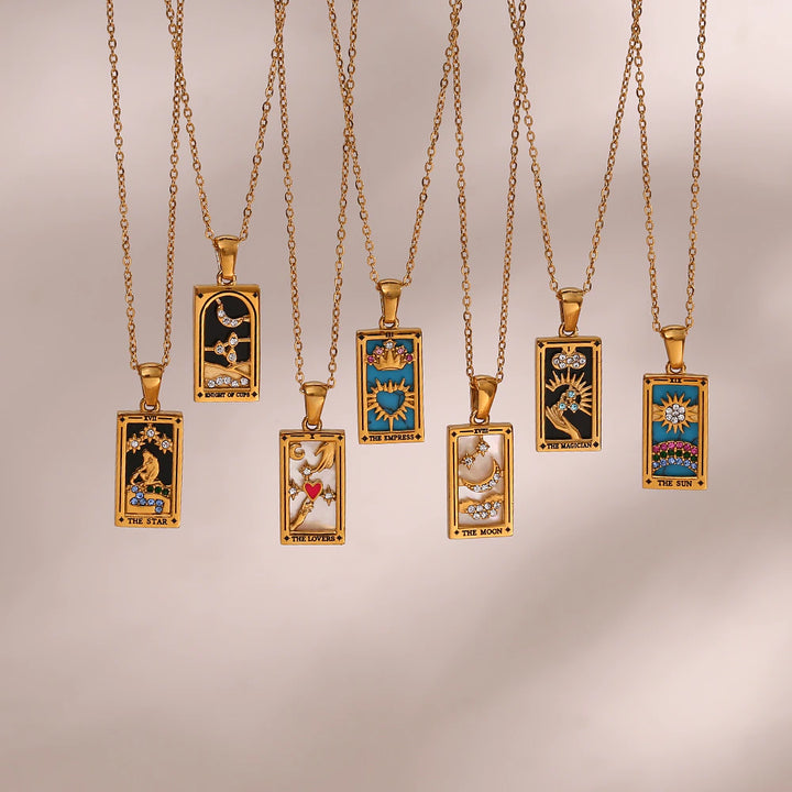 Colorful Tarot Cards Symbolic Necklaces-belovejewel.com