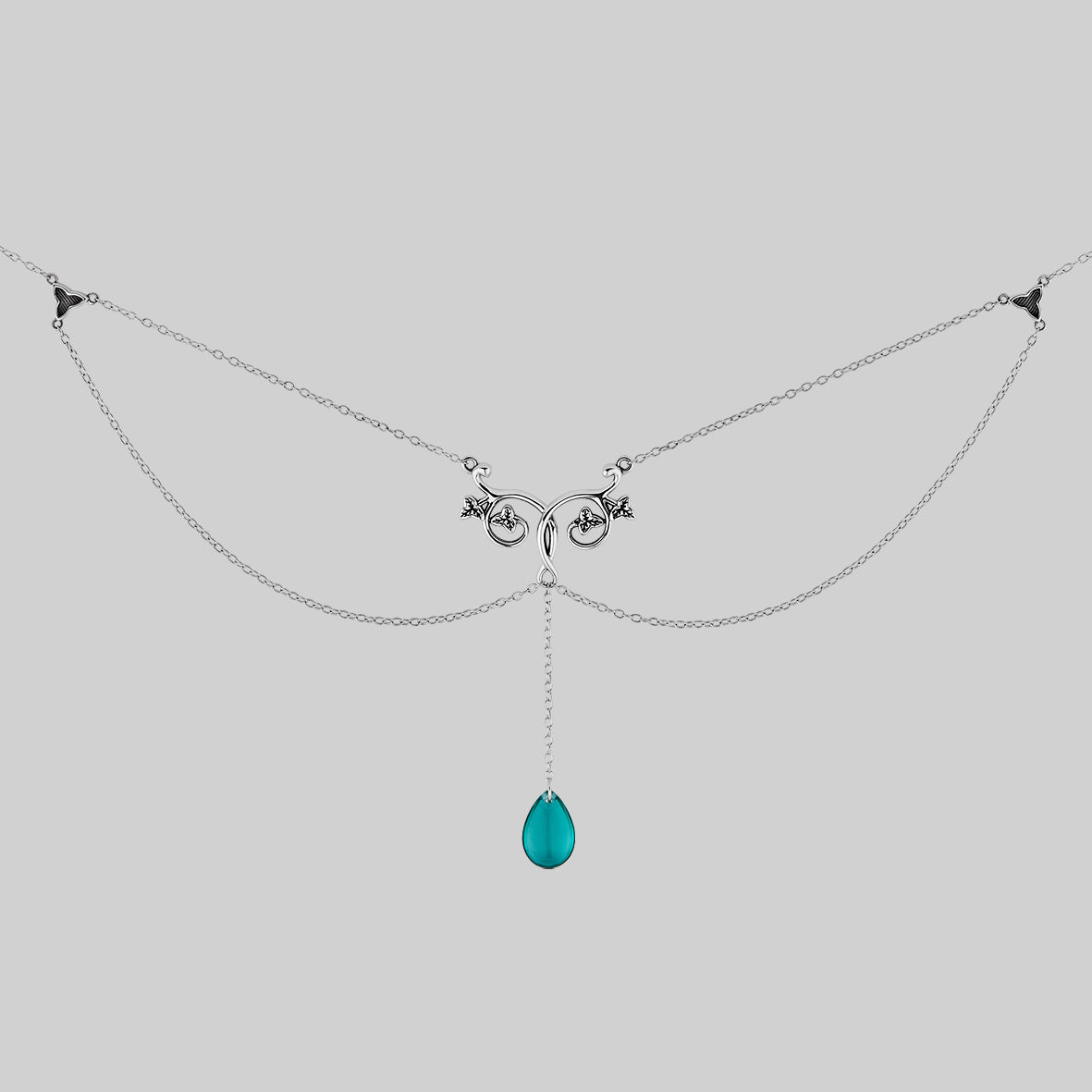 Glass Droplet Ivy Necklace-belovejewel.com