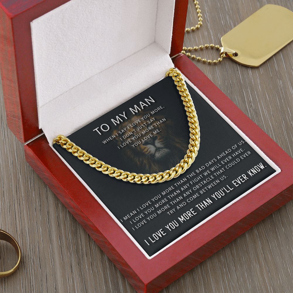 To My Man - I Love You More than You'll Ever Know Necklace-belovejewel.com