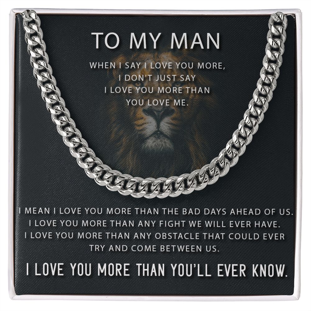 To My Man - I Love You More than You'll Ever Know Necklace-belovejewel.com