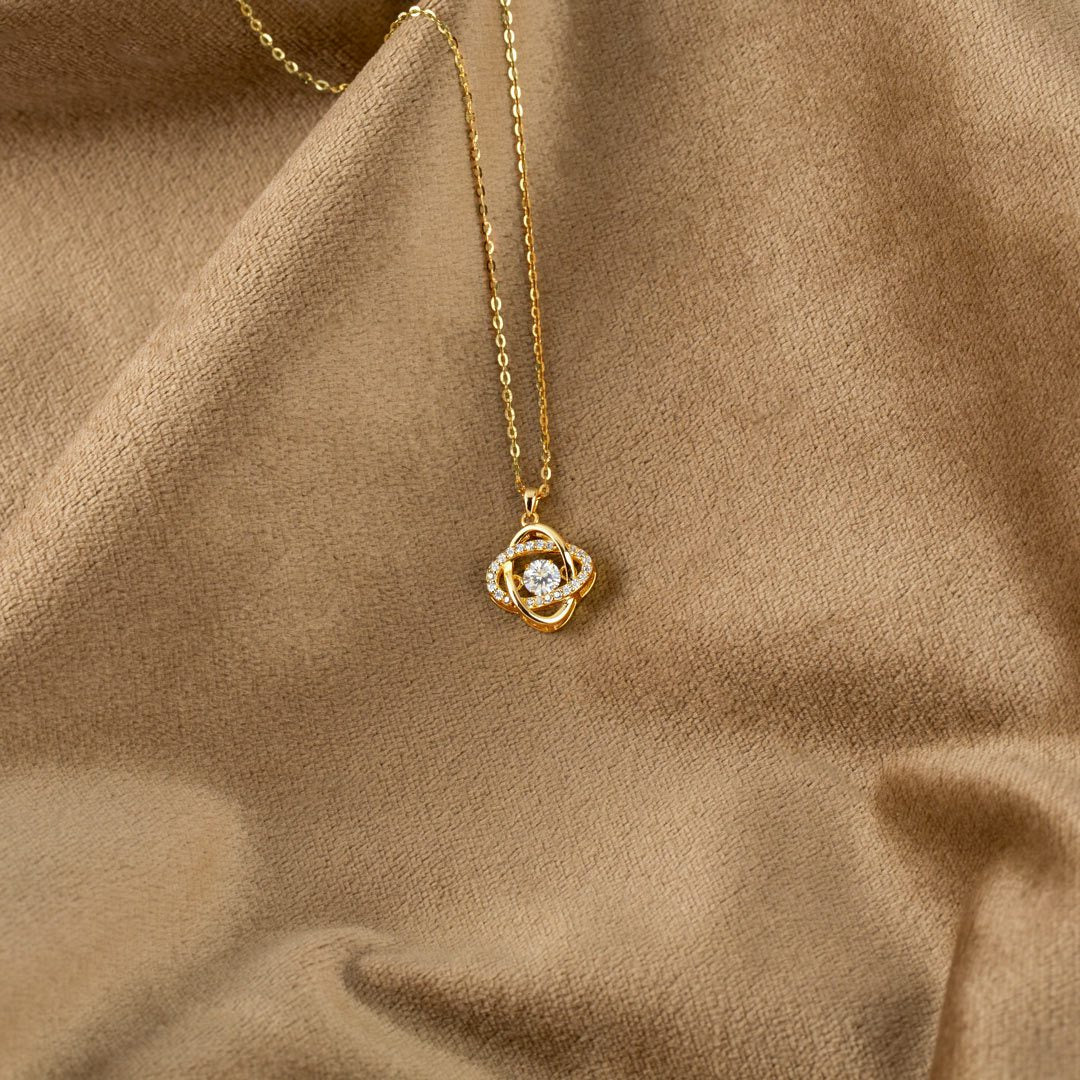 Mom & Daughter Forever Linked Together Eternity Knot Necklace-belovejewel.com