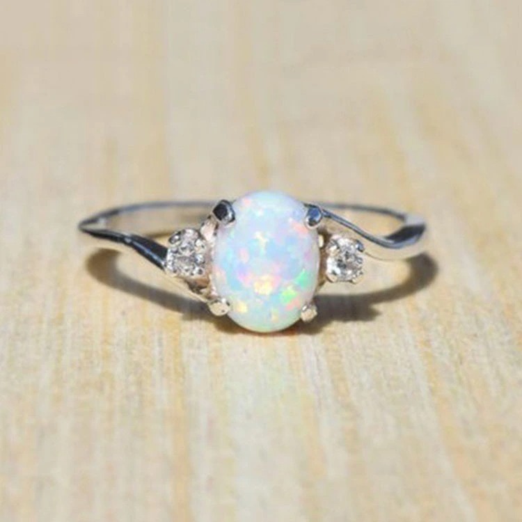 Natural Opal Silver Ring-belovejewel.com
