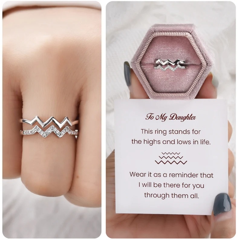 To My Daughter 'Highs and Lows' Ring