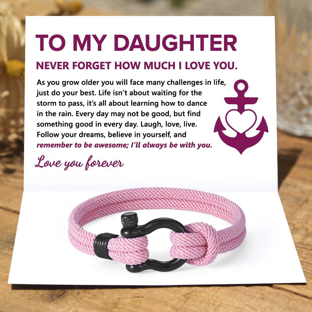 To My Daughter Love You Forever Nautical Bracelet-belovejewel.com