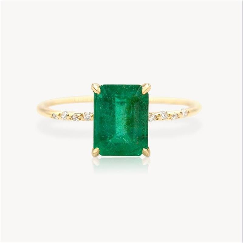 Cara Green Rustic Emerald Solitaire Ring