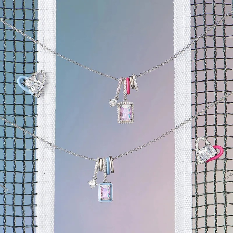 Crystal Aurora Rock Candy Necklace-belovejewel.com