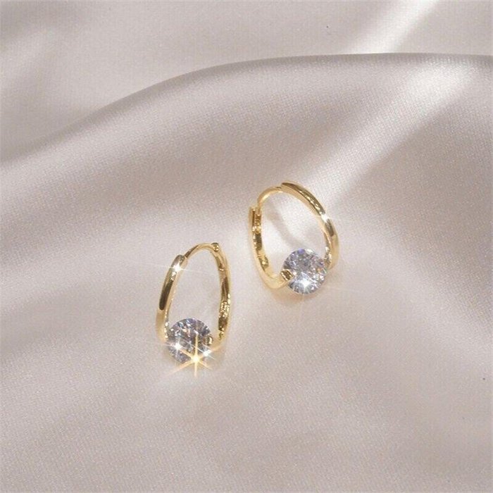 Diamond Round Stud Earrings-belovejewel.com
