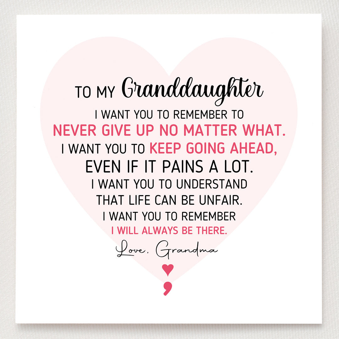Semicolon Ring-Granddaughter Never Give Up No Matter What