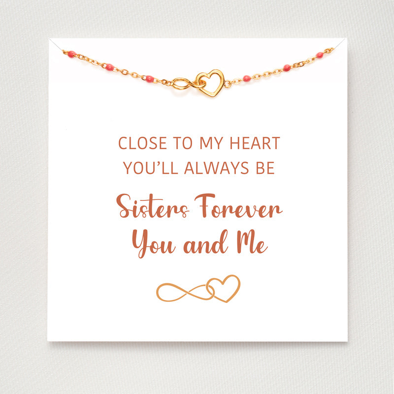 Sisters Forever Infinity Heart Bracelet